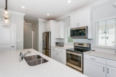 The kitchen is stocked with everything you'll need