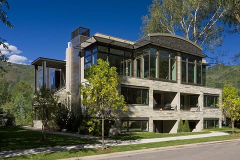Summer Exterior view (from park with volleyball courts)