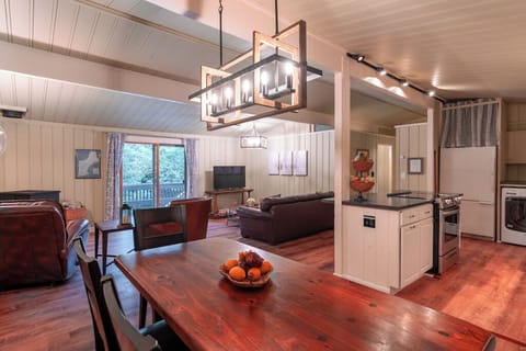 The main dining area is adjacent to the kitchen.