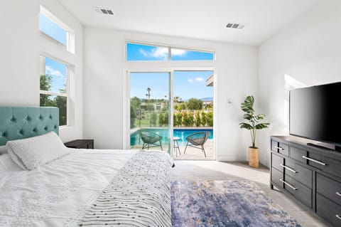 View from the master bedroom and direct access to the pool