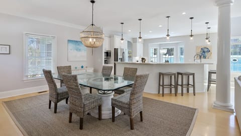 There are also 4 Barstools around the Kitchen Island