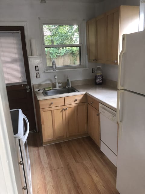 Bright white kitchen.
