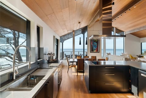 State of the art kitchen with induction cooktop; 2 large sinks and 2 dishwashers