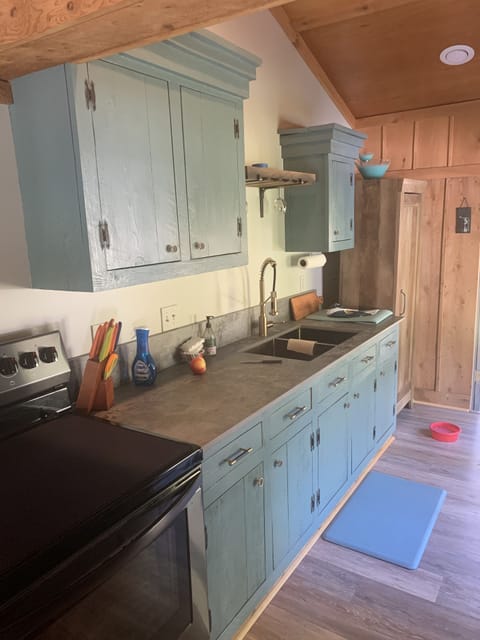 Galley kitchen with plenty of storage