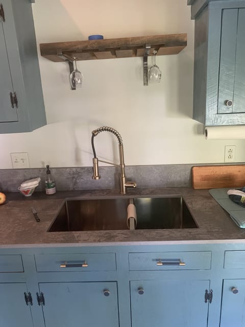 Large stainless steel sink for easy clean-up