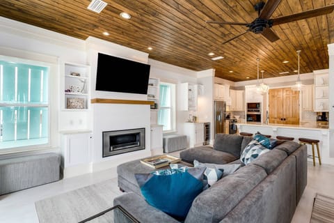 Cuddle up on the living room sectional