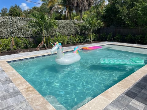 Beautiful new pool with fountain shooters and sun shelf
