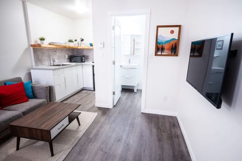Cute and functional space  Open concept studio unit  With mounted Smart TV