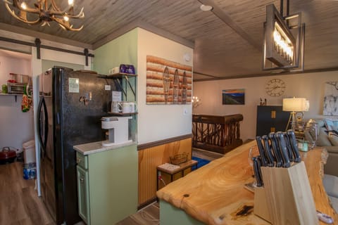 Kitchen is open to Living and Dining Rooms