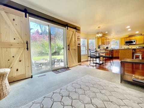 The patio with private backyard.