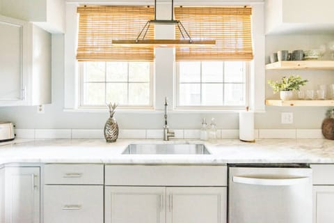 Fully equipped kitchen stocked with everything you need to make meals.