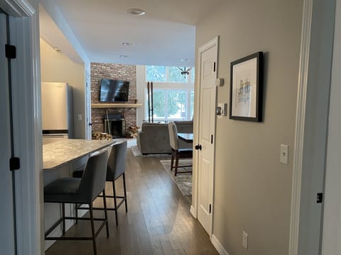 Hallway view from master bedroom (bath room on left, queen bedroom on right.)