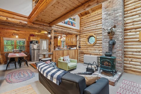 Living Room with wood stove