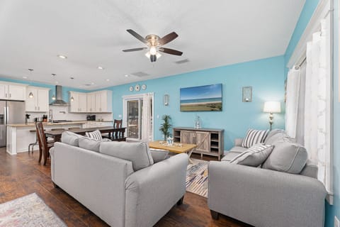 Living Room - Deck Access, Sleeper Sofa + TV - First Floor