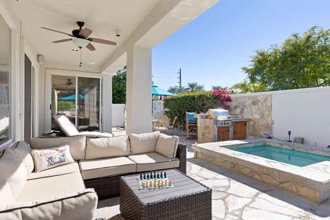 Private pool seating area