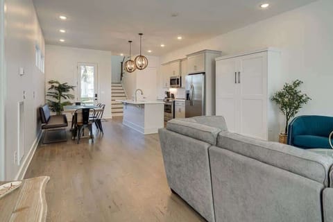 Living area and kitchen