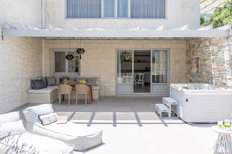 private patio and outdoor hot tub