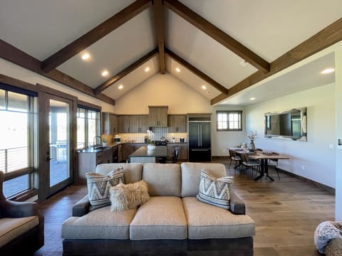 Kitchen and dining room as viewed from the living room