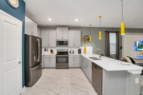 Our Kitchens are fully equipped with stainless steel appliances.