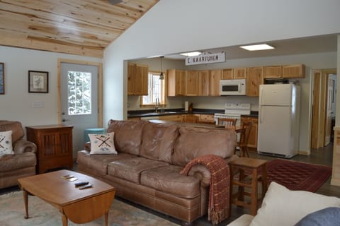 View from living area towards kitchen.