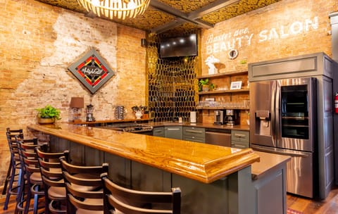 The speakeasy lounge has EVERYTHING you need for an epic experience with your friends.  3 TVs, seating for up to 22 people and a full gourmet kitchen!