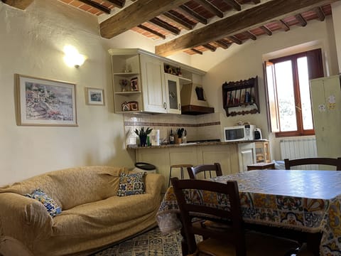 Open space kitchen, dining and sofa sleeper 