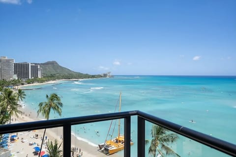 Soak up panoramic ocean blues from the wraparound rail.