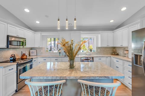 Large kitchen stocked with essentials