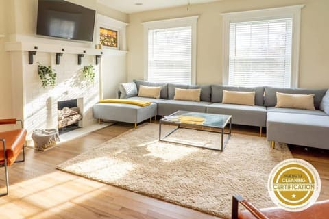 The living room is ideal for a cozy family gathering.