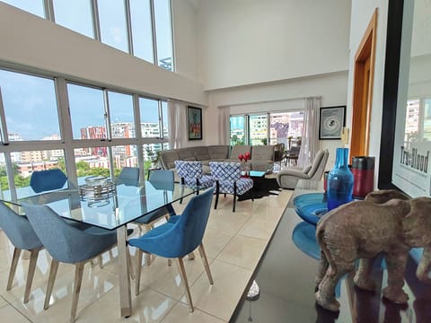 Striking dining and main living area.