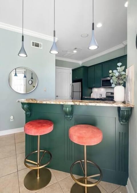 Bar and open kitchen