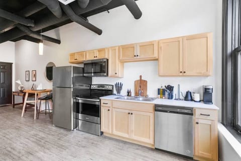 Dine-in downtown! Our kitchen has everything you might need to prepare a home-cooked meal.