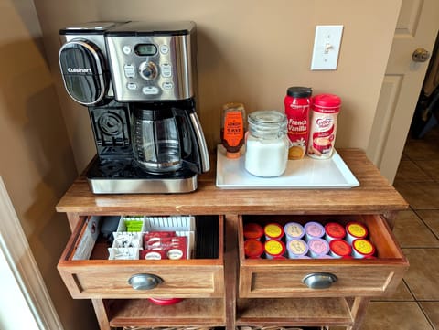 Fully stocked coffee bar