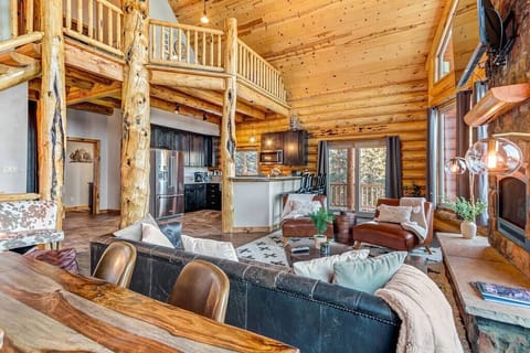 Craftsmanship - 
Every corner of this lodge reveals detail: massive beams, custom railings, and hand-finished log-work that reflects the artistry of Colorado mountain homes.