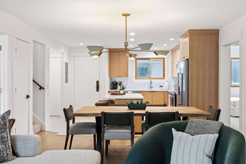 View of the dining area and kitchen