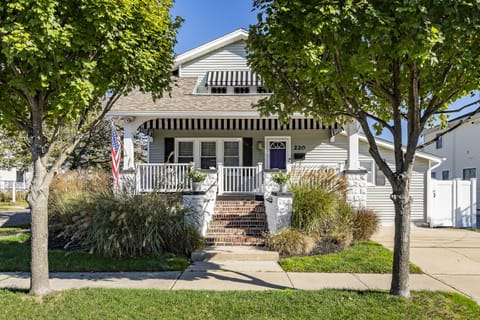 Street view with gated front porch