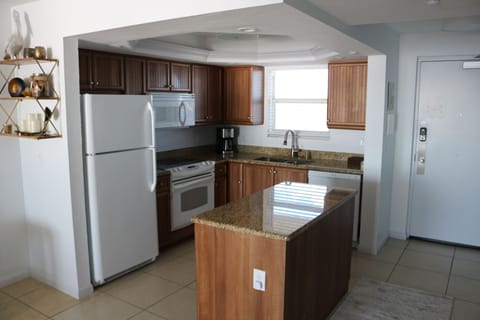 Clean and well outfitted kitchen