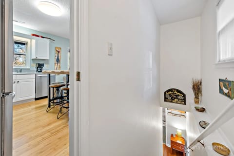 Stairs from upper to lower level