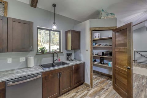 Large pantry holds additional appliances