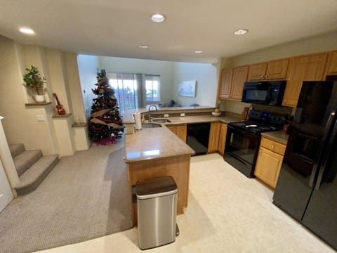 Modern kitchen with all appliances and servings for 8.
