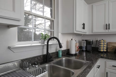 Aside from the usual kitchen stuff, we also set up a Keurig coffee maker and coffee pods.