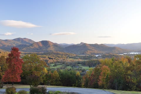 From the front porch over looking Mountain Harbour Golf Course with Lake Chatuge