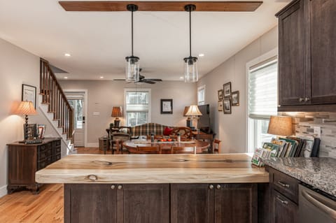 What a workspace! Lower counter is perfect for serving, crafting, sharing...