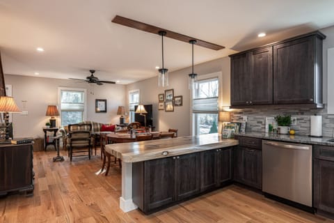 From kitchen across entire downstairs -