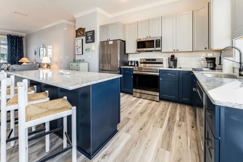 The new contemporary remodeled kitchen