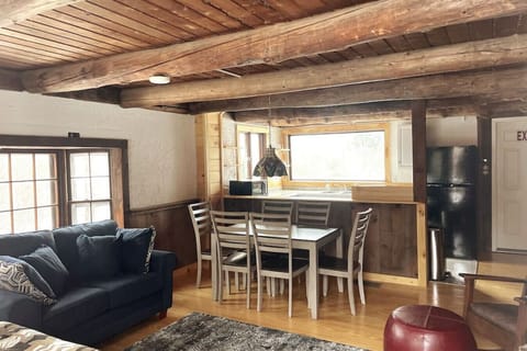 All new furniture & Appliances. Warm cabin feel with original wood beams and flooring
