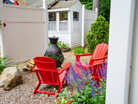 Private courtyard with chiminea