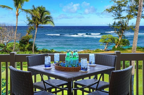 Dine ocean front without even leaving home!  Outside seating for 4