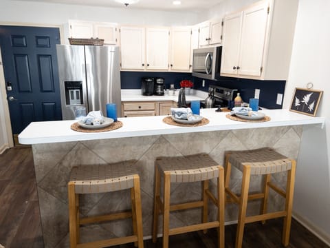 Large open kitchen with lake view