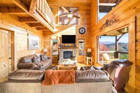 Living room with Roku TV.